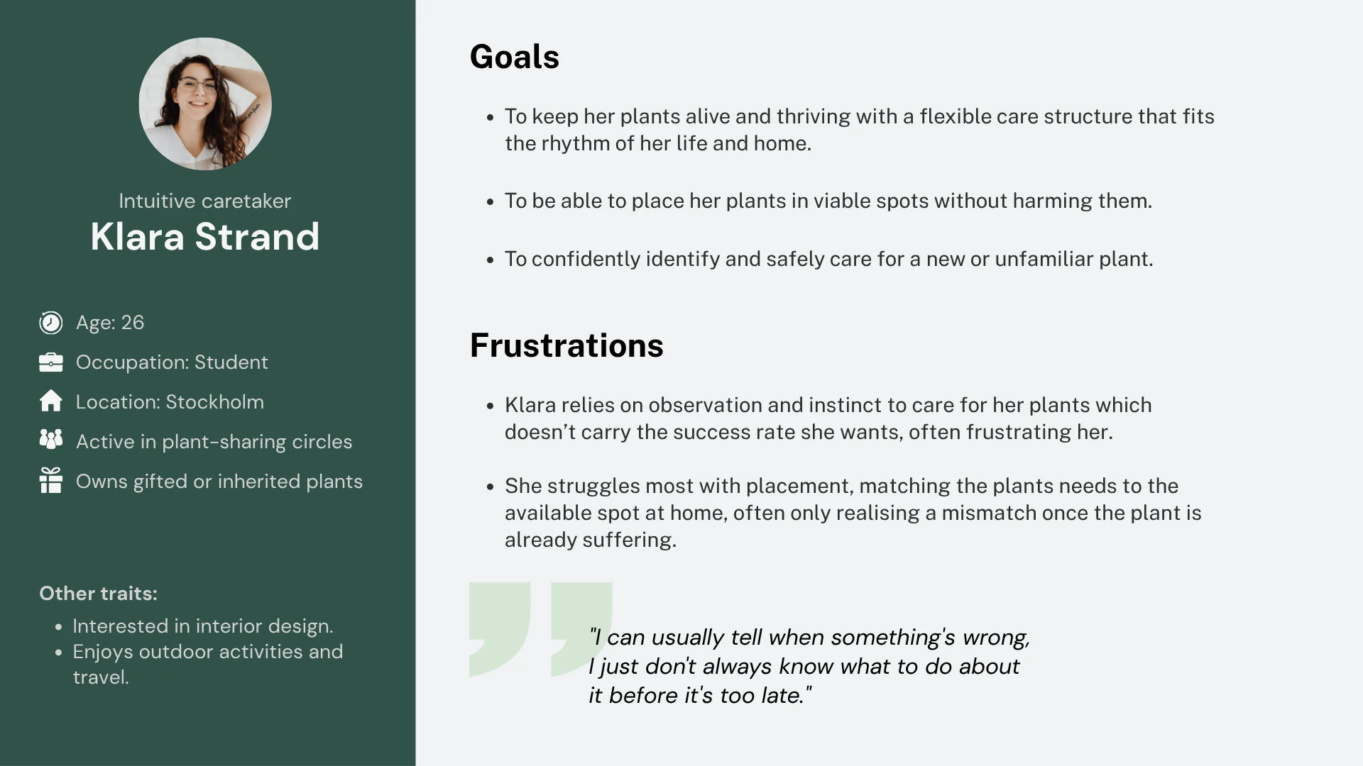 Illustration of Klara, the app's primary user persona